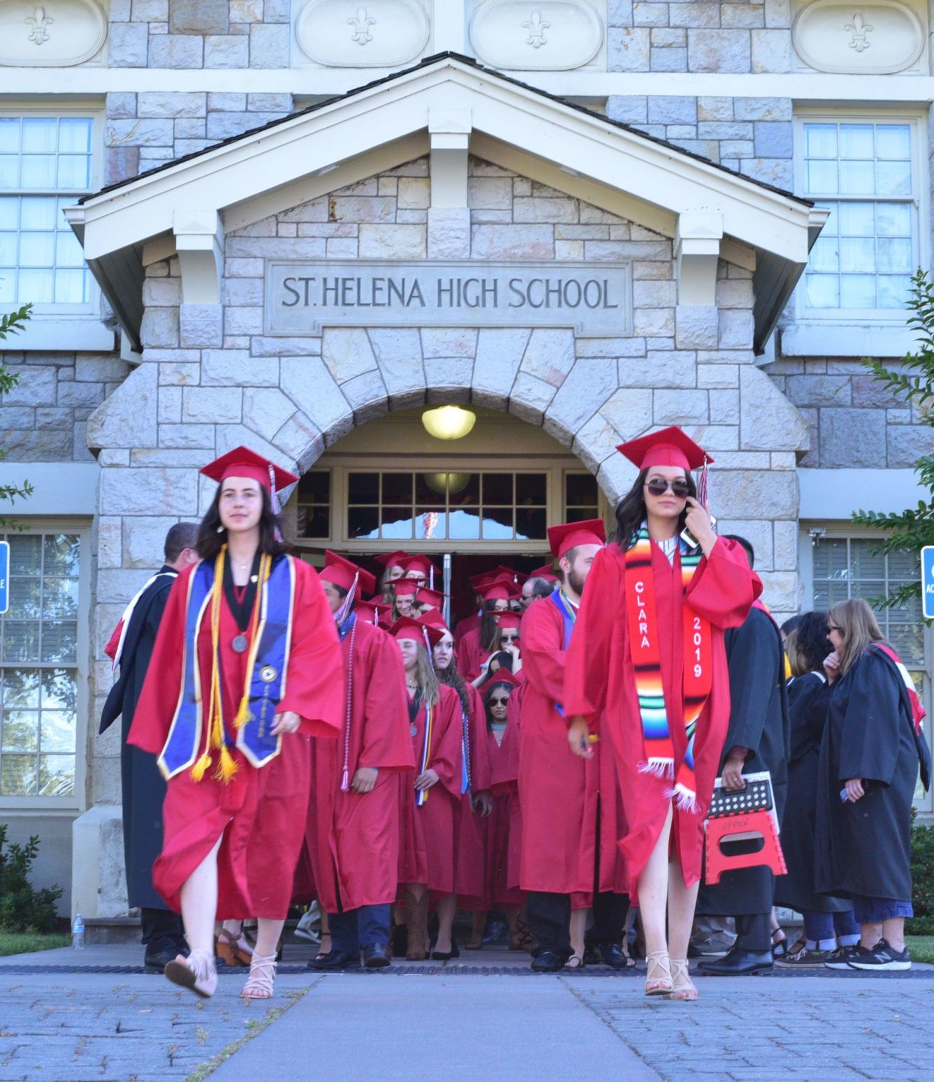 St. Helena Graduates march